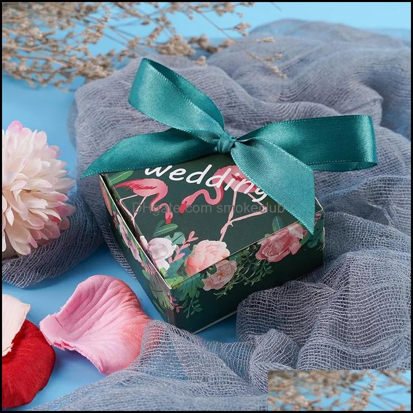 Wedding Heart Box Flower Ribbon Party Gift Boxes Wedding Favors Gift Boxes for Wedding Events CCF7754