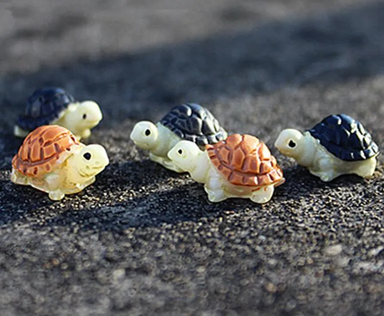 Turtle Fairy Gardens Miniatuur Mini Animal Tortoise Resin Artificial Craft Bonsai Tuin Decoratie 2cm 2 Kleuren DHL