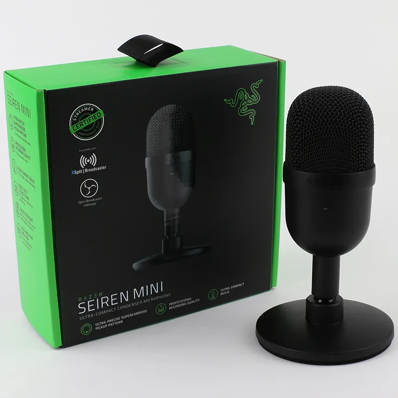 Razer Seiren Mini USB Condenser Microphone: for Streaming and Gaming on PC  - Professional Recording Quality - Precise Supercardioid Pickup Pattern 