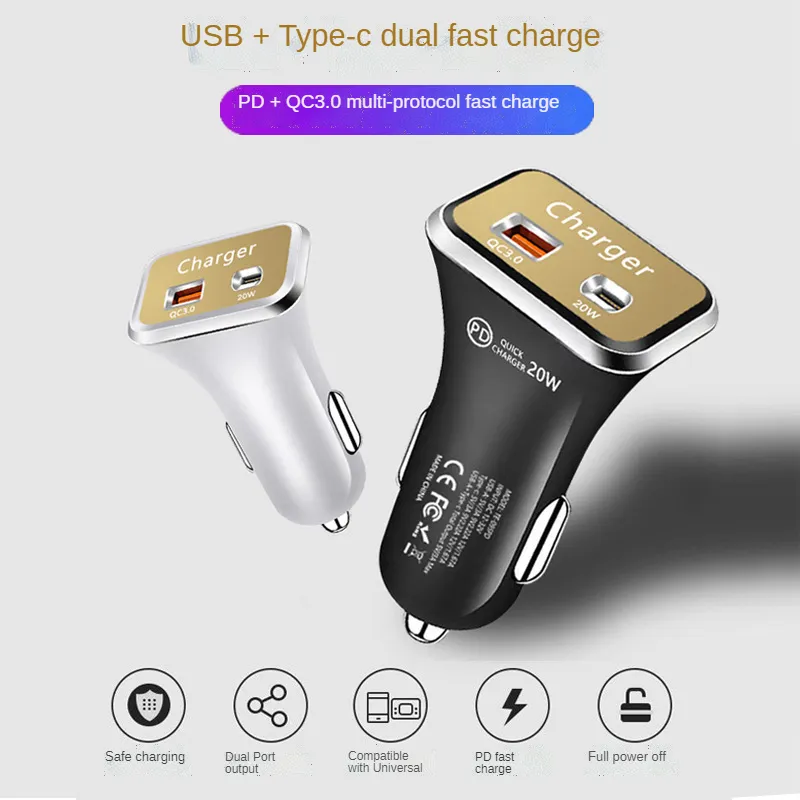 20 W Hızlı Araç Şarj PD Güç USB Adaptörü Tipi C Universal Tablet Telefon Için C Akıllı Hızlı Şarj Cihazı QC3.0 Şarj Soket