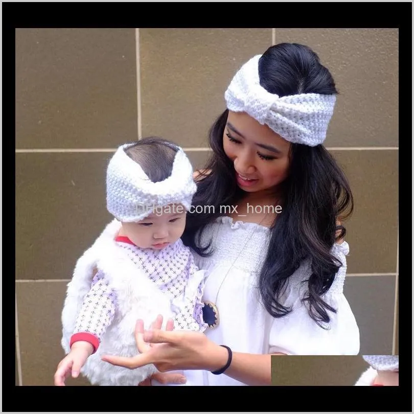 wholesale fashion 13 colors cute boho style wool knitted baby headband winter soft baby earmuffs hair accessories