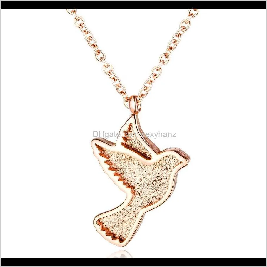 women pigeon pendant chokers necklaces jewellery gold silver 50cm long link chains design fashion necklace gift for women