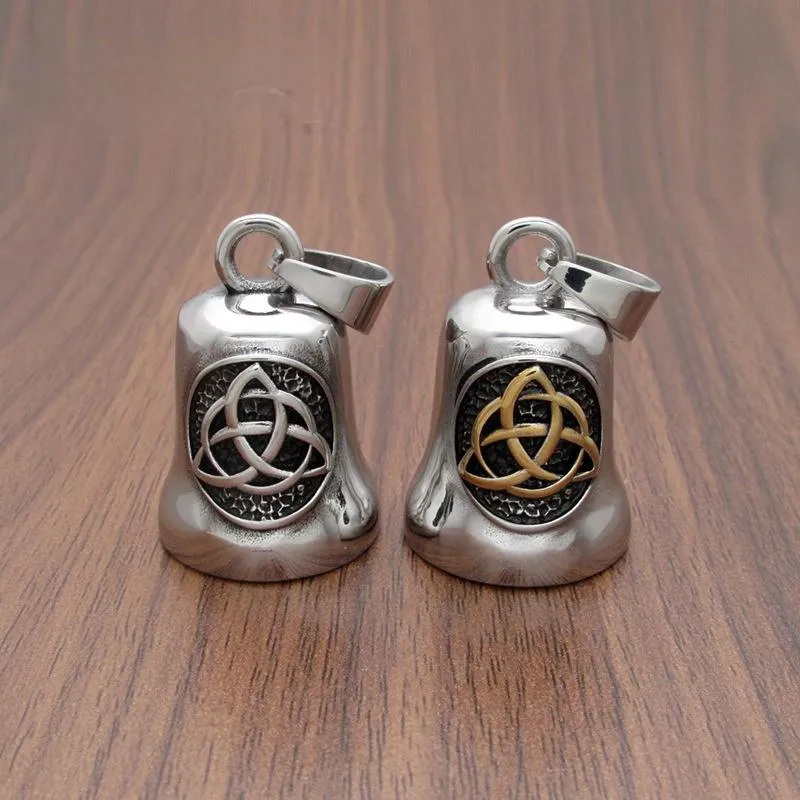 Pendentif Colliers Viking Compass Accessoires en acier inoxydable Noeud celtique Rétro Odin Triangle Valknu Titanium Bell Hip Hop Bijoux