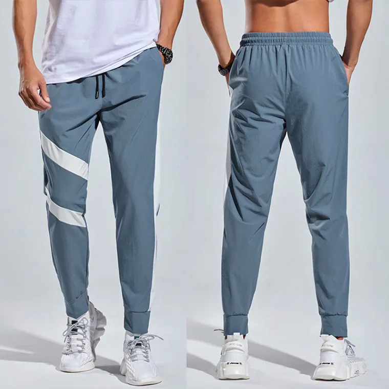 men pants casual loose quick dry long pant splicing running gym jogger sports yoga slim sweatpants jogging trouser_voghion.com