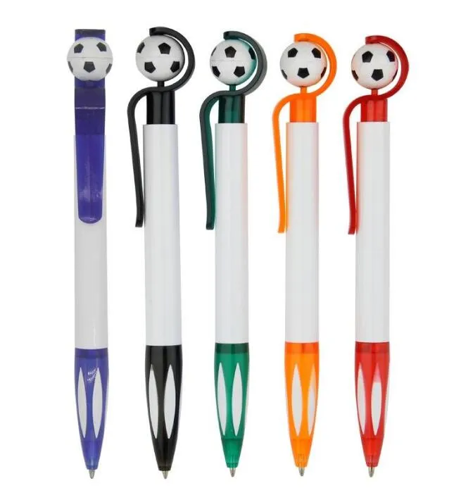Tükenmez kalem futbol şekli ofis tükenmez kalem karikatür plastik 0.7 / 1.0mm kırtasiye iş ofis malzemeleri reklam kalem logosu özel gyl34