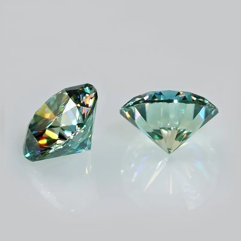 BOEYCJR 0.5/1/1.5/2/3ct Rond Brillant VVS1 Bleu Moissanite Diamant Lâche Perle Bijoux Accessoires