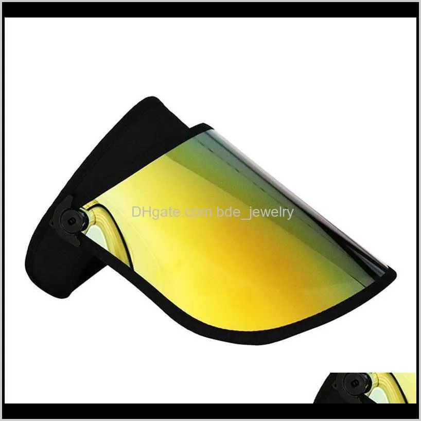 2021 summer fashion gold transparent sunglasses sun protection uv long plastic visor hat