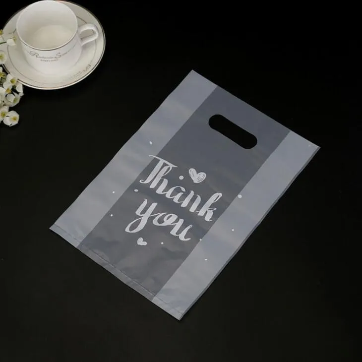 Dziękujemy Plastikowy prezent Wrap Torba Tkaniny Przechowywanie z uchwytem Party Wedding Candy Torby do pakowania Ciasto EEB6130