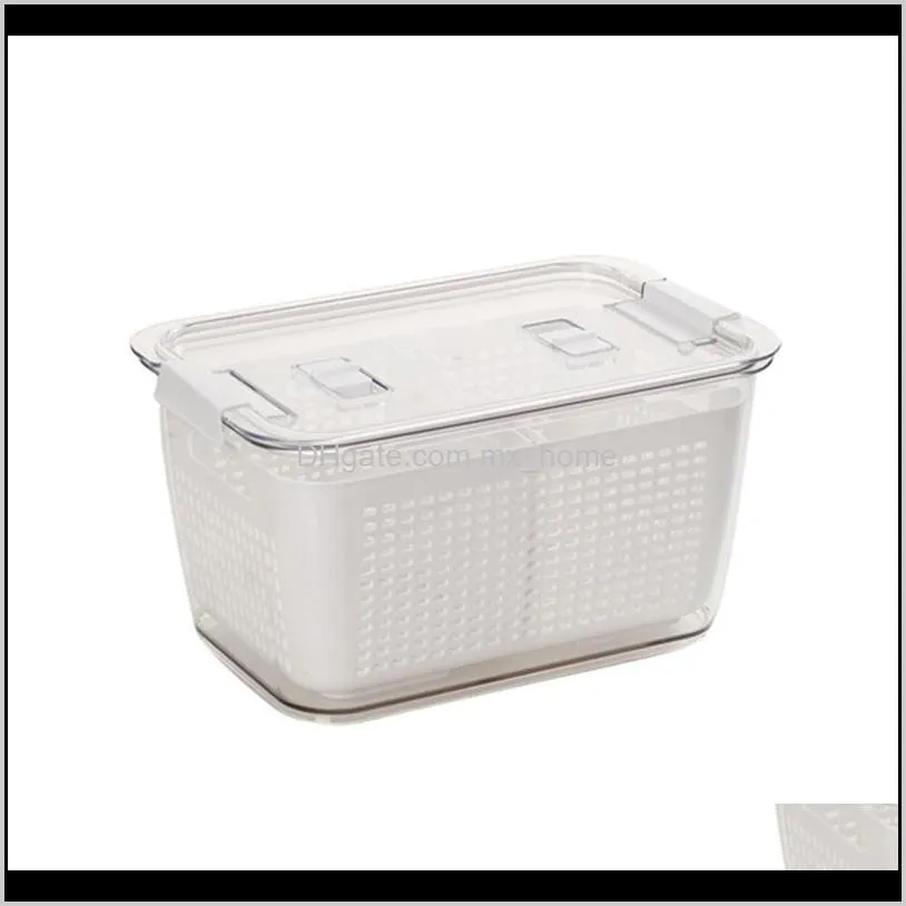 kitchen plastic -keeping box refrigerator fruit and vegetable storage drain container baskets