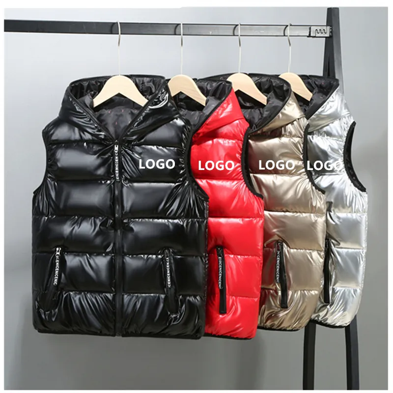 Hommes Gilets sans manches Vestes Tendance de la mode Hip Hop Zipper Gilet à capuche Manteaux personnalisés Designer Mâle Hiver Épaissir Casual Gilet Vêtements d'extérieur