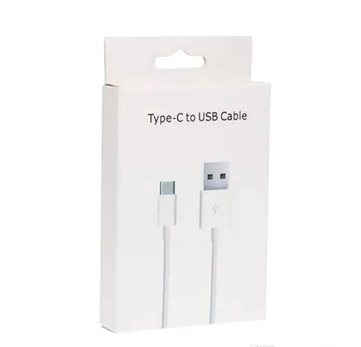 Cabo USB tipo C para Huawei Xiaomi Samsung Cabos de data de carregamento rápido Tipo C Cabo de carregamento para celular com caixa de varejo