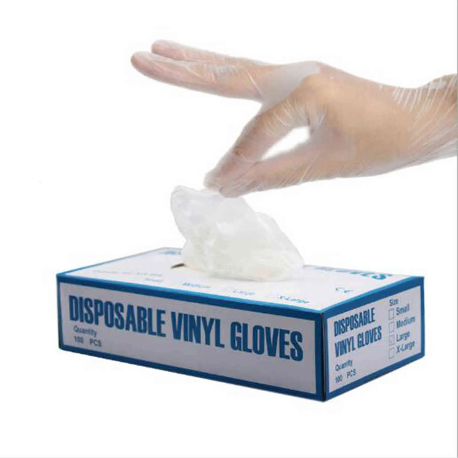 Disposable Vinyl Gloves Food Grade Anti-static Plastic for Cleaning Cooking Restaurant Kitchen Accories