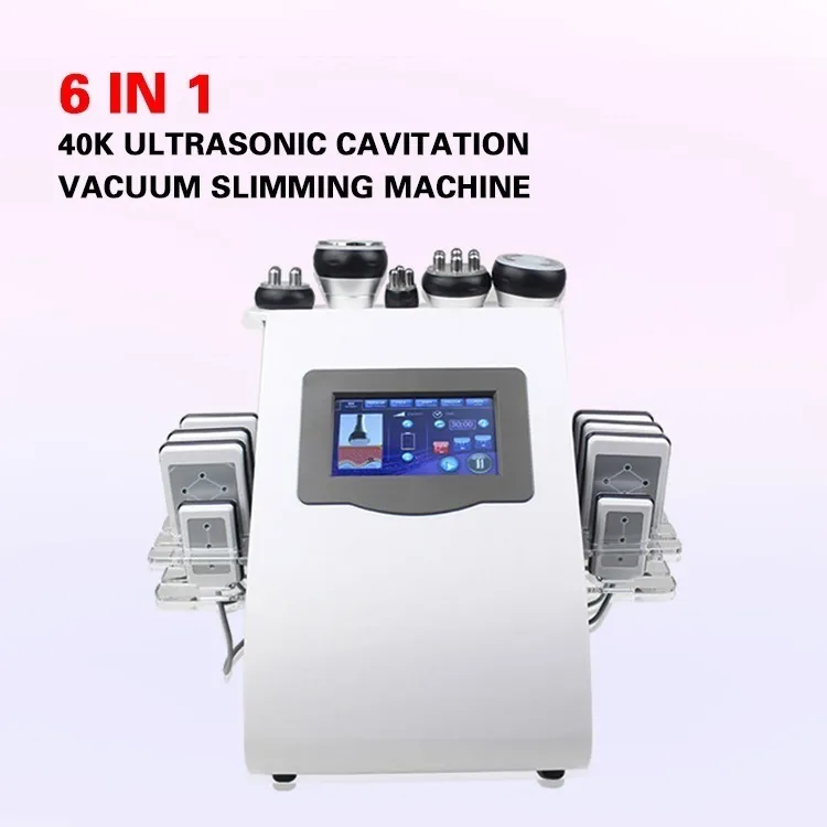 2021 40K 6 in 1 Liposuction Radio Frequency Cavitation Slimming Body Shaping Beauty Machine with Laser Pads