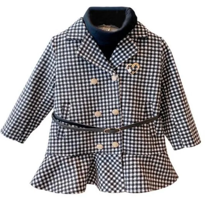 Inverno nuovi bambini cappotto di lana ragazza plaid capispalla medio-lungo bambino ragazzo giacca a vento soprabito abbigliamento per bambini