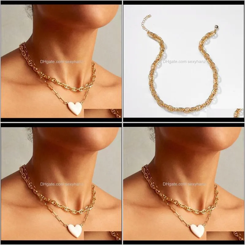 fashion jewelry 2021 bold pig nose metal chunky chains links choker necklaces for women stackable cuban chain chokers