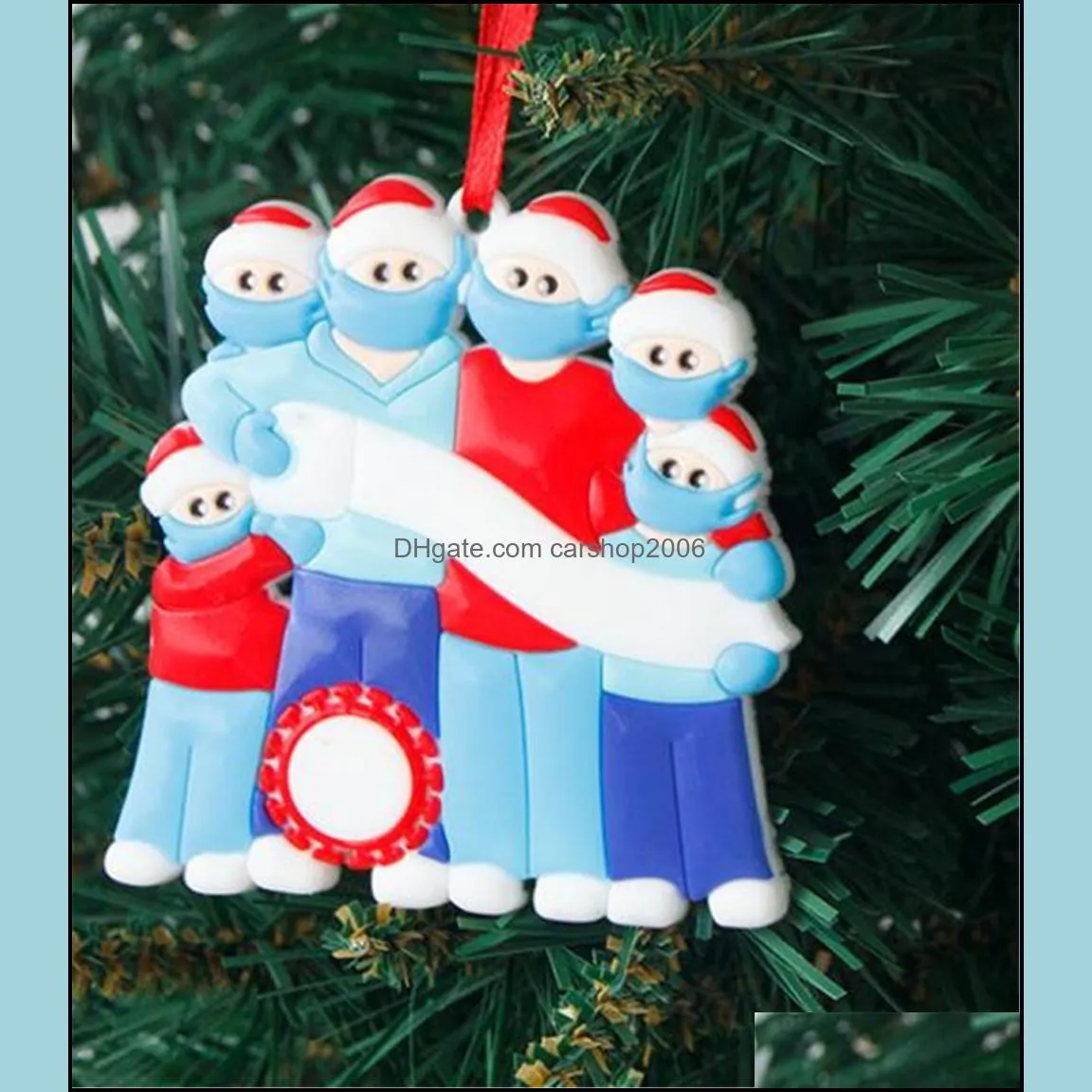 New Festive 2020 Family DIY Handwritten Mask Snowman Christmas Tree Pendant Christmas Tree Pendant