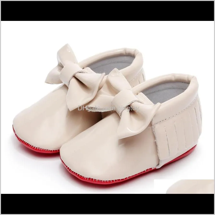 patent pu leather tassel baby moccasins big bowknot  first walkers for 0-24m boys/girls/toddlers/infants/babies1