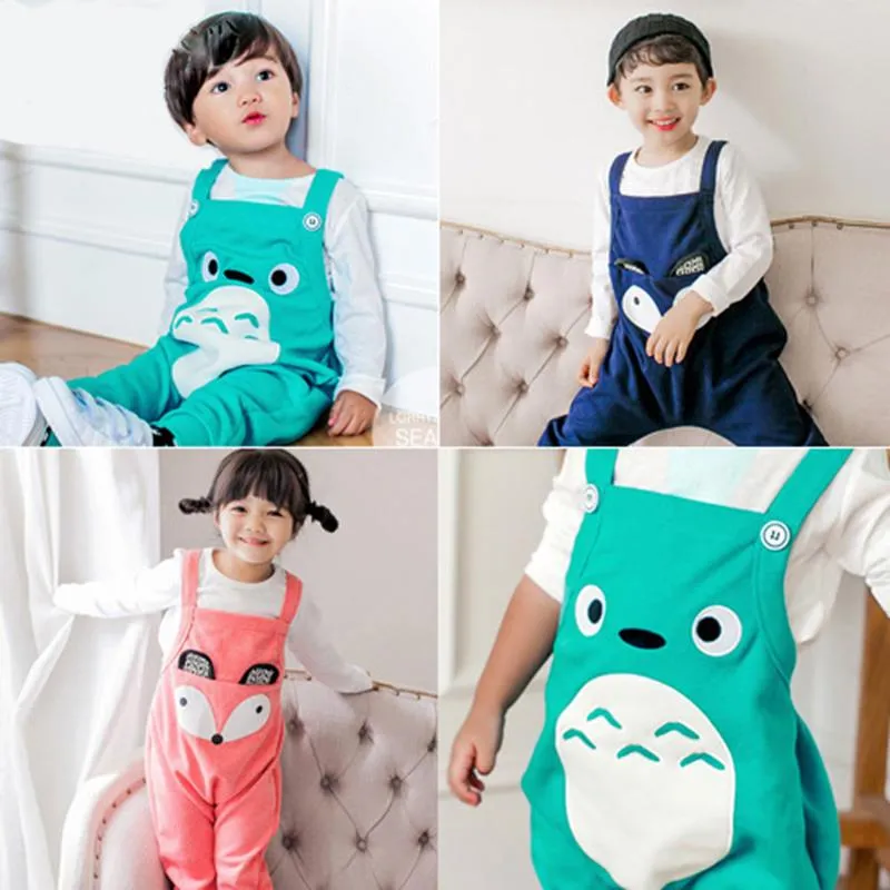 Trousers Lovely Children Pants Baby Girls Boys Cute Cartoon Suspender Kids Clothing Spring Autumn Candy Colors Toddler