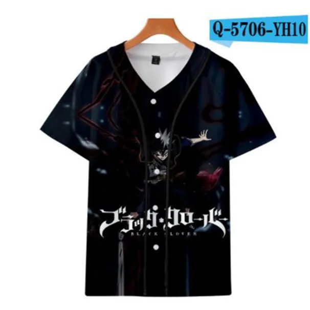 男の夏の野球ジャージーボタンTシャツ3Dプリントストリートウェアティーシャツヒップホップ服良い品質062