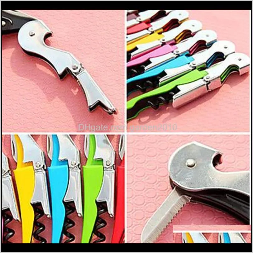 multi-function wine corkscrew stainless steel bottle opener knife pull tap double hinged corkscrew creative promotional gifts