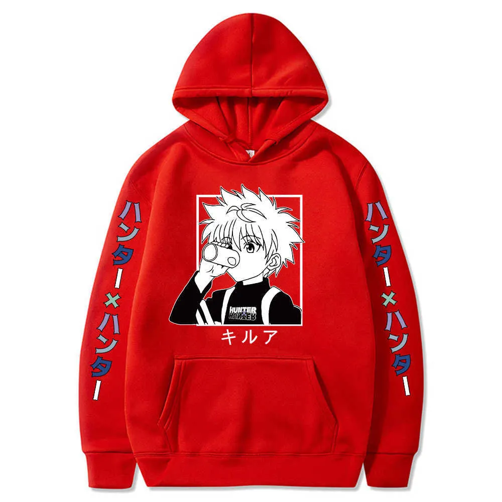 Hot Hunter X Hunter Sudadera con capucha Anime Cute Killua Grafico Sudadera con capucha para hombres Ropa deportiva Ropa de cosplay Y0803