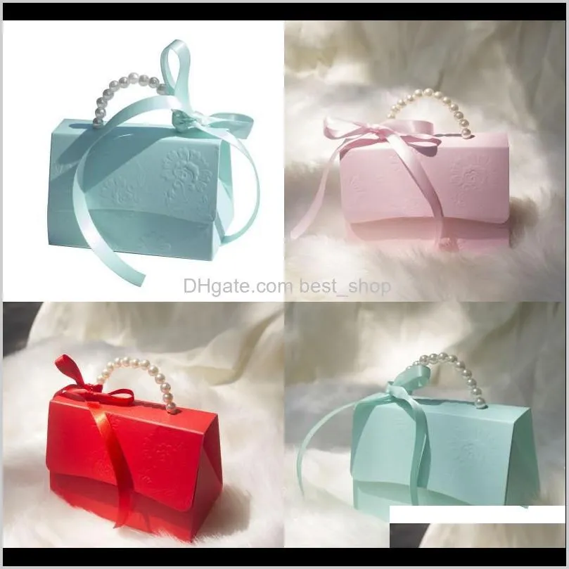 solid color candy boxes with ribbon portable small paper box red marry supplies european style 1 69kc j2