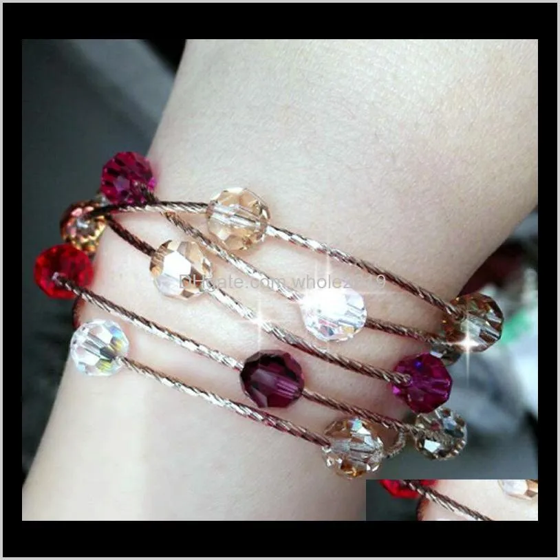 fashion atmosphere crystal bracelet for women korean fashion multi circle rose gold bracelet for valentine`s day