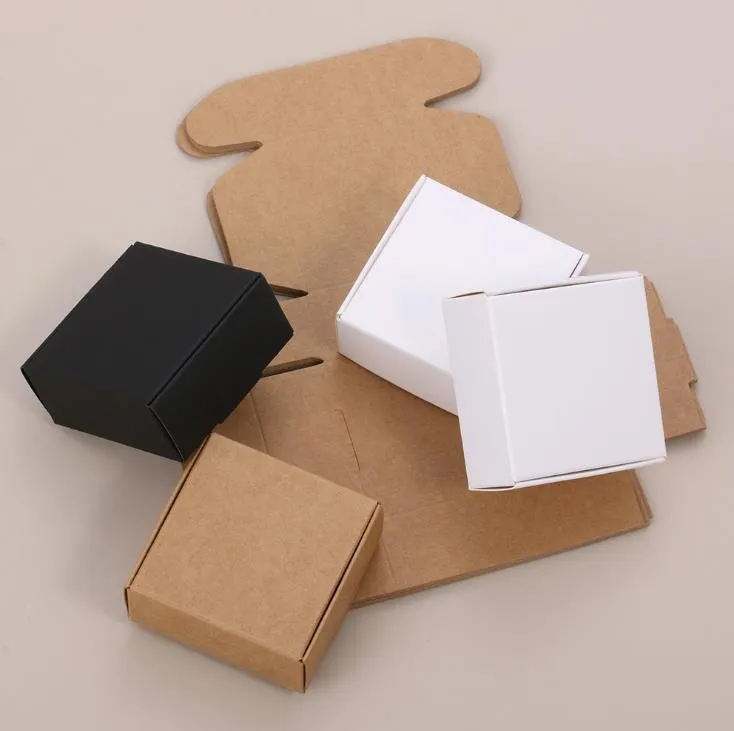 3 Size Small Kraft Paper Box Carton Packing Boxes for Gift Wedding Favor Packaging Soap Baking akes Cookies Chocolate Package Case SN3924