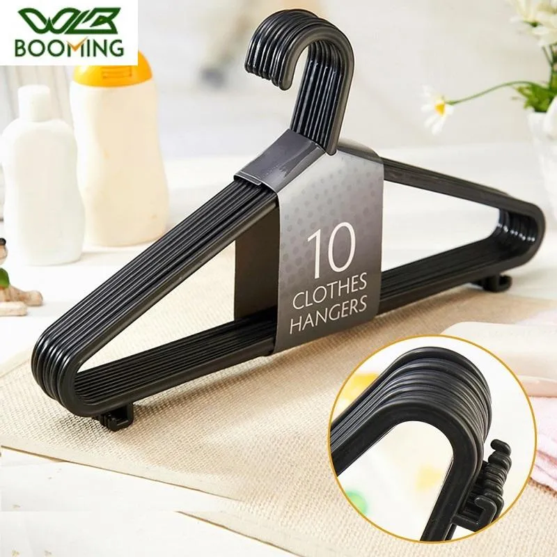 Wasserijtassen WBBooming 10 stks / partij Plastic Volwassen Jas Droogrek Sterke Kleerhangers voor Tops / Rokken / Jurken / Broek Non-Slip Hanger Hook