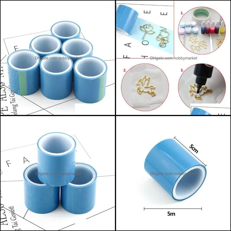 Other 1 Roll 5m UV Tape DIY Epoxy Resin Crafts Tools Metal Frame Anti-leak Glue Adhesive Transparent Jewelry Making Tools1