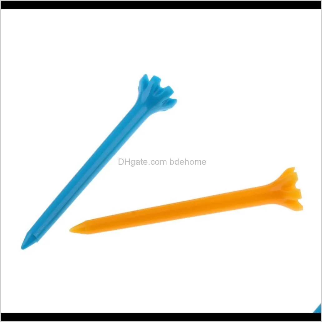 50 pcs professional plastic golf tees for indoor outdoor - blue, yellow