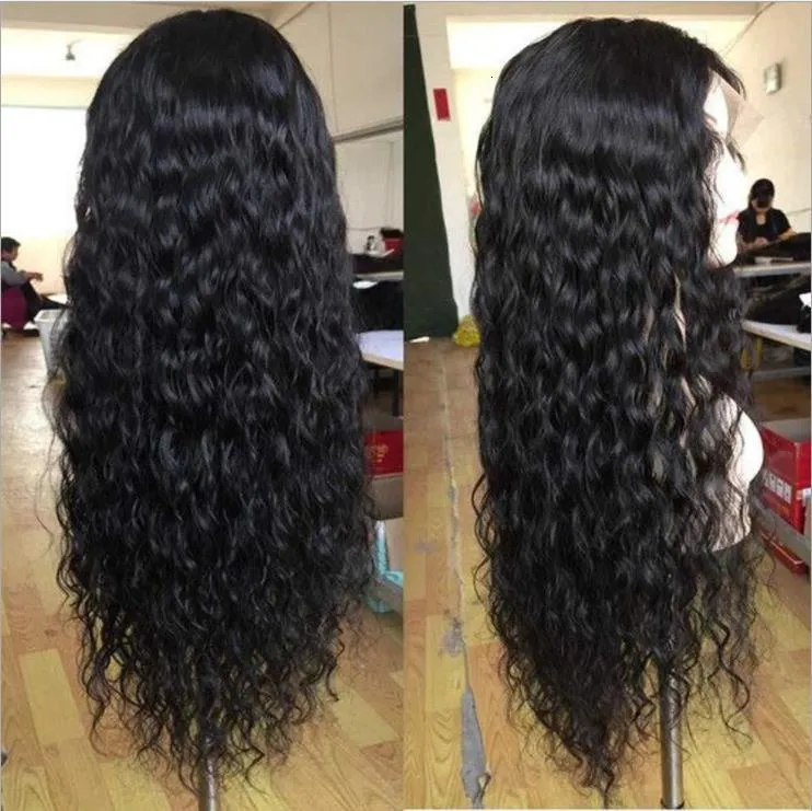 Wig human hair 18inch full head set long volume Europe and the United States wigs