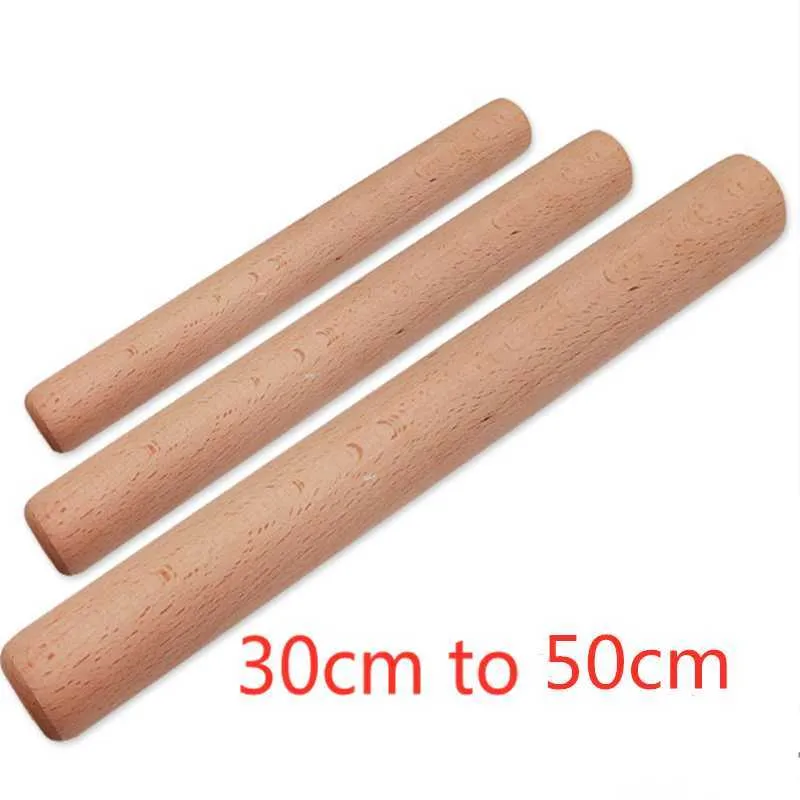 Passa de Madeira Roller Pastelaria Pizza Biscoito Ferramentas Macarrão Macarrão Grande Macarrão Grande Cozimento Assar Rolamento Pin Rolling Pin 211008