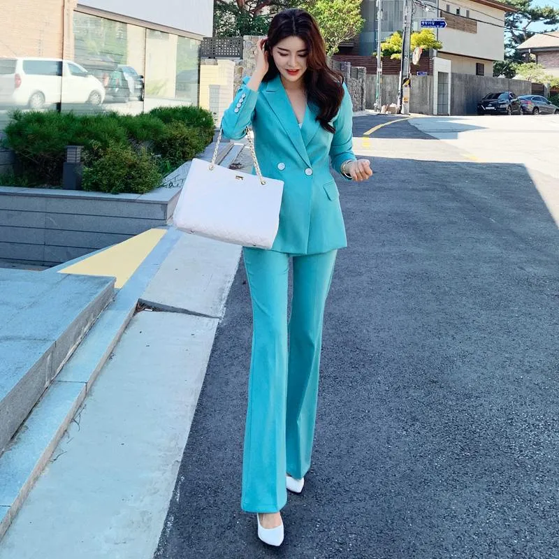 天然素材 女性の2ピースパンツダブルブレストパンツスーツのための女性プラスサイズの習慣的な女性パンツスーツブレザー ズボンワークウェディングパーティー スーツ 実物撮影 Apparel Women S Clothing Com