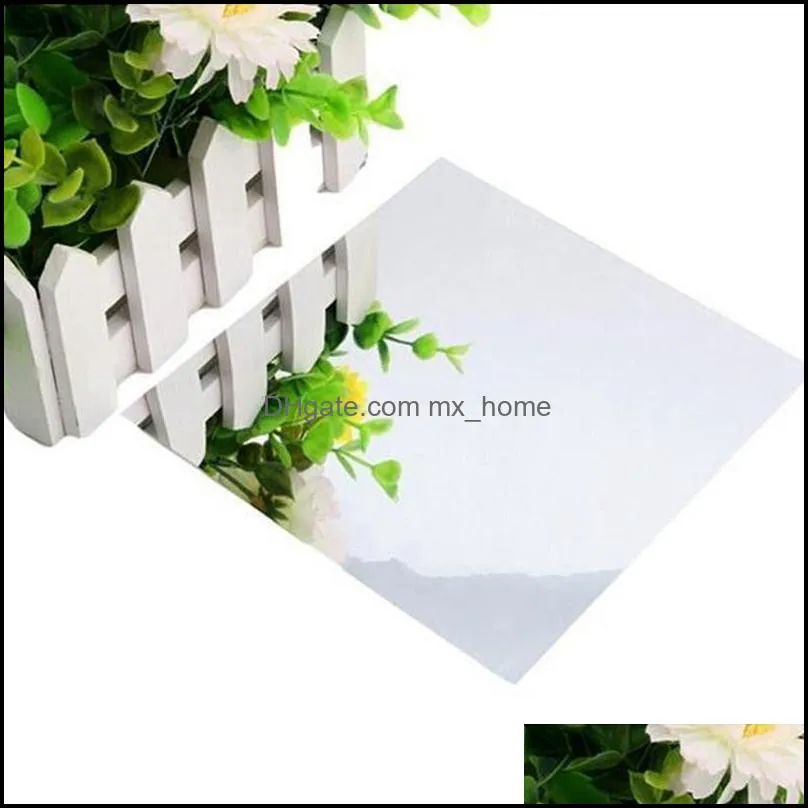 Pieces Flexible Mirror Sheets Self-adhesive Plastic Tiles Non-Glass Stickers For Home Decoration Window