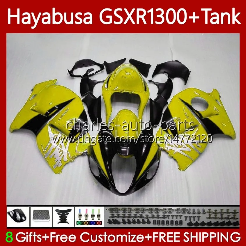 Suzuki Hayabusa GSXR için Vücut Kiti 1300CC 1300 CC 2002 2003 2004 2005 2006 2007 74NO.153 GSX-R1300 GSX Sarı Siyah R1300 GSXR-1300 96-07 GSXR1300 96 97 98 99 00 01 PERERALALAR