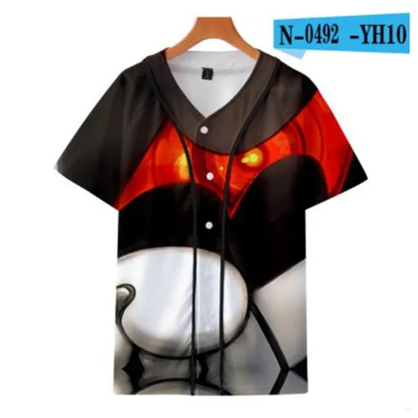 Hombre Verano Béisbol Jersey Botones Camisetas 3D Impreso Streetwear Camisetas Camisas Hip Hop Ropa Buena Calidad 053