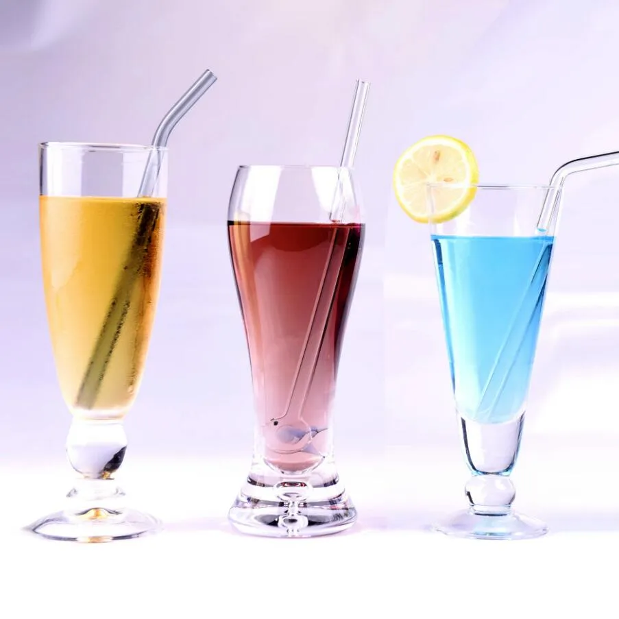 200*8 mm sugrör av klart glas för smoothies Cocktails sugrör Hälsosamma återanvändbara miljövänliga sugrör present