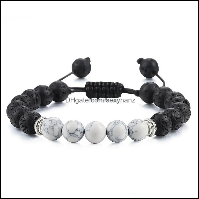 STRANDS ZWARTE LAVA kralen armbanden vrouwen mannen chakra nce natuurlijke tijger eye stone olielijbakkers Boeddha armband gebed sieraden kralen,