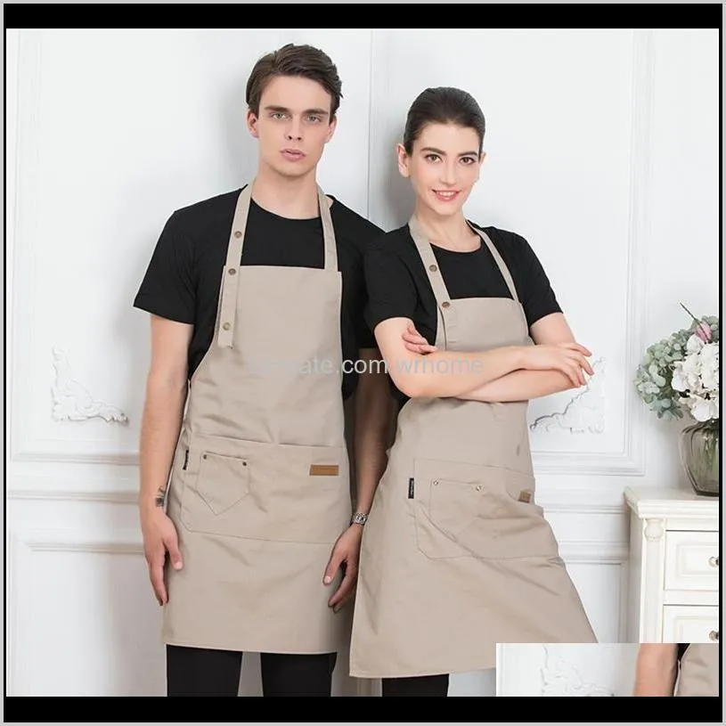 Tabliers Textiles Maison Jardin Étanche Anti-Huile Polyester Tablier Restaurant Cuisine Chef Bavoir Cuisine Jardinage Drop Delivery 2021 Xpfc8