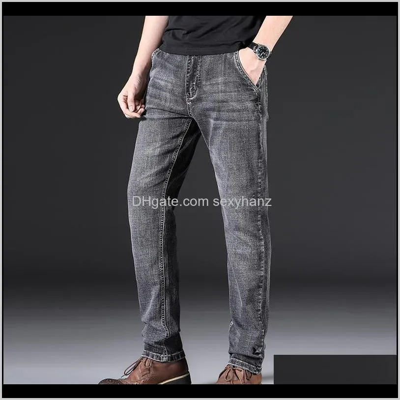 male jeans men men`s jean homme denim slim fit pants trousers straight gray biker spijkerbroeken heren multi-pocket soft casual1