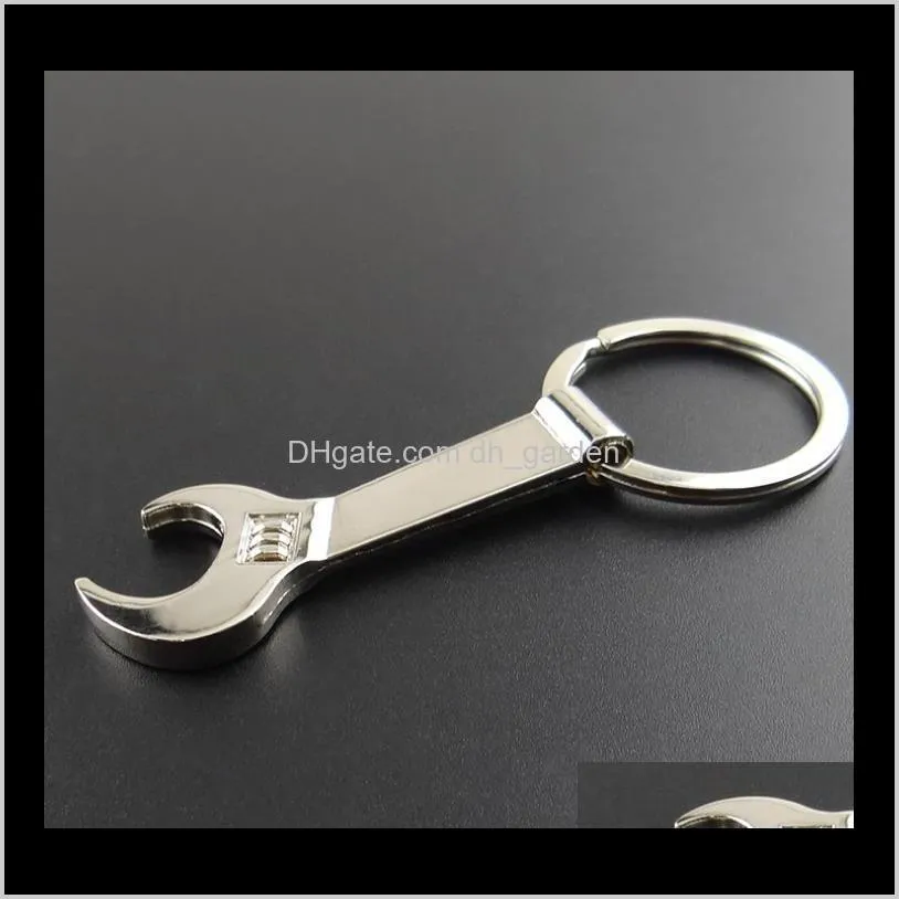 200pcs silver metal wrench spanner beer bottle opener key chain keyring gift sn2414