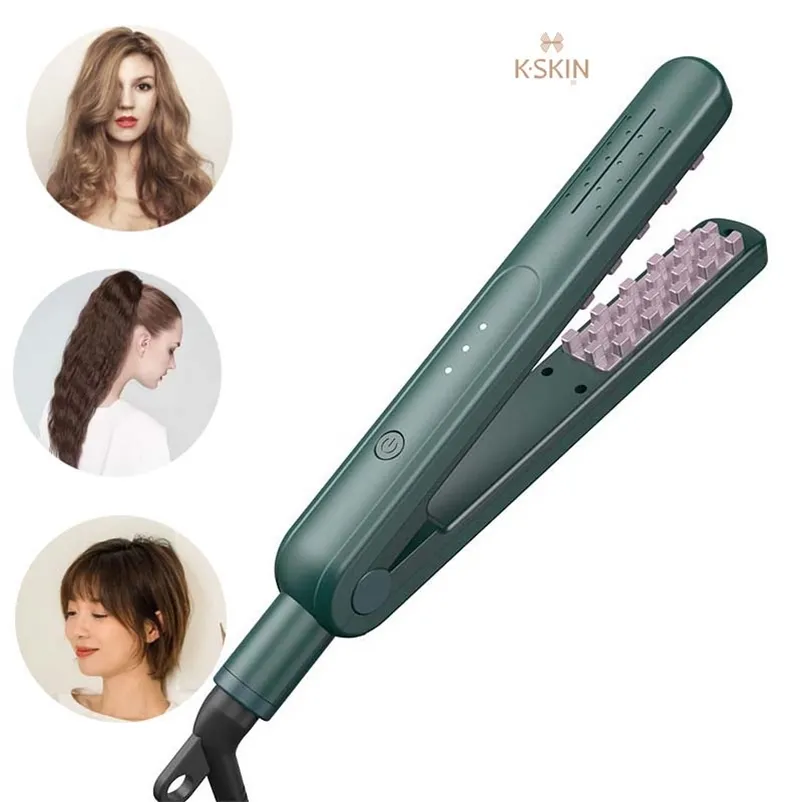 volumizing 헤어 아이언 헤어 크림 퍼 볼륨 스타일링 공구 전기 미니 컬링 아이언 머리 뿌리 푹신 컬링 옥수수 수염 waver 220224