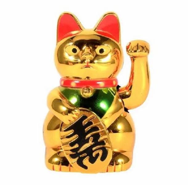 2021 Chinese Lucky Cat Wealth Waving Cat Gold Waving Hand Feng-Shui Lucky Maneki Neko Cute Home Decor Welcome Waving Cat Wholesale