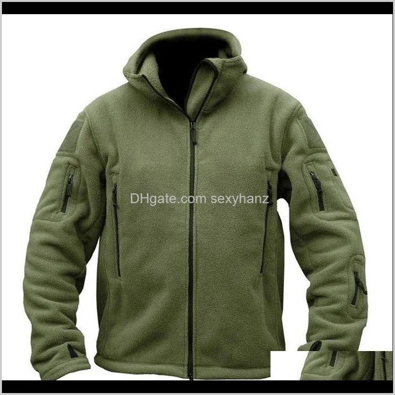 Jackets & Coats Clothing Apparel Drop Delivery 2021 Mens Autumn Winter Fleece Zipper Hoodies Long Sleeve Hooded Sweatshirt Tactical Tracksuit