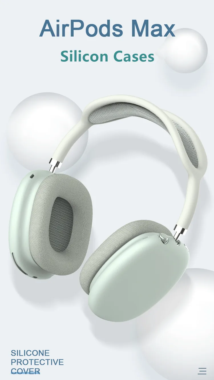 Custodia In Silicone Per AirPods Max - Set 3 In 1 Antiurto | Bianco E Trasparente - Foto 4