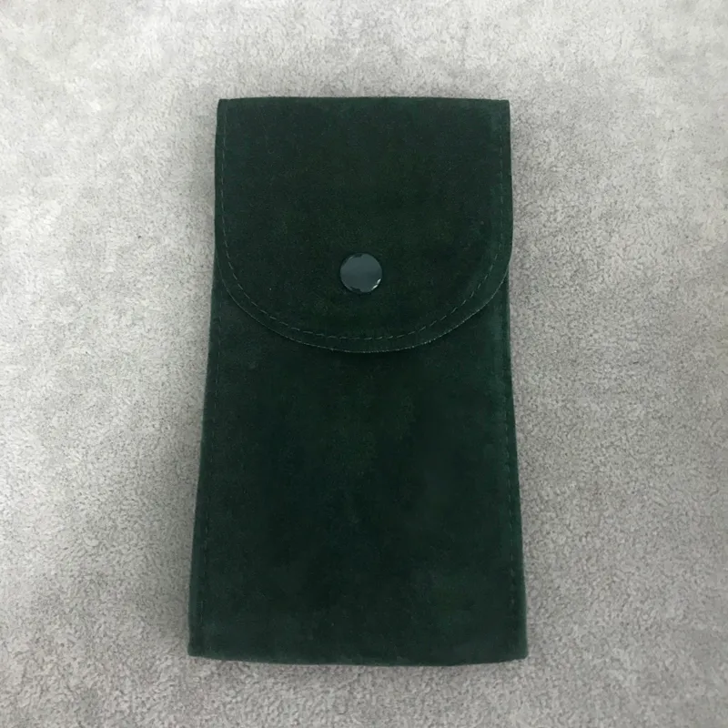 1 pçs relógios bolsos presente saco de armazenamento verde relógio proteger bolso verde suave flanela bolsa masculino ou feminino228n