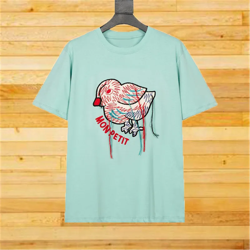 特別セール中 シャツt有名な女性21ファッションスタイリストの鳥刺繍タッセル半袖シャツ居心地の良い綿ティー 公式オンライン 通販 Vtech Computer Com