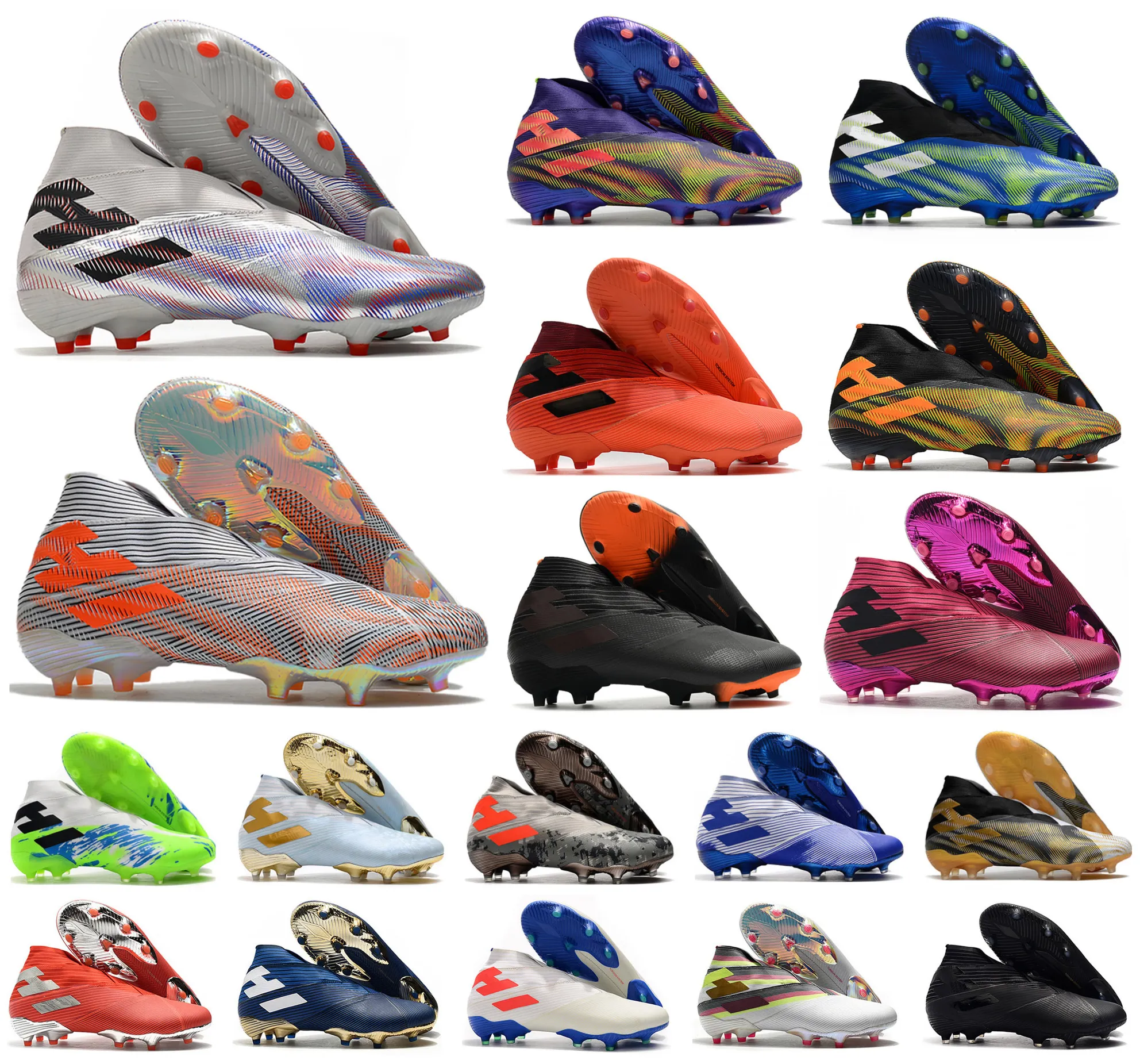 2021 Mens Nemeziz Rey del Balon .1 19+ Traceless FG voetbalschoenen voetbal  + x hoge
