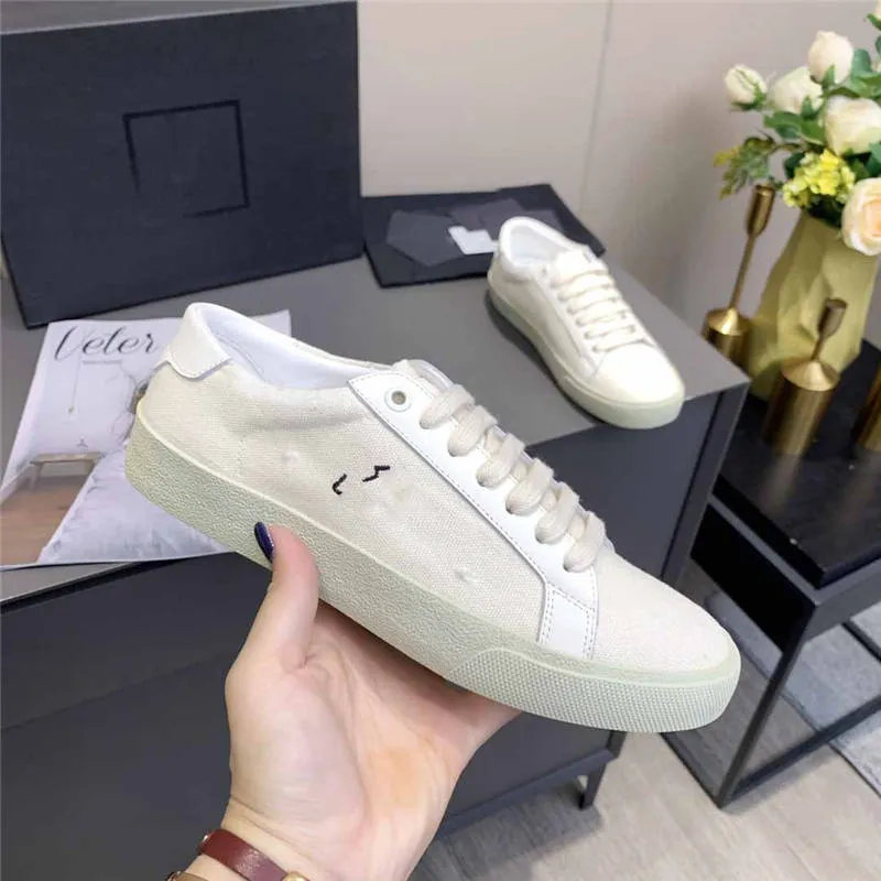 HQ46 Designer Luxury Canvas Court Classic SL06 Distressed Ysl